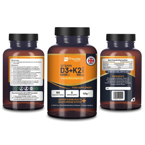 Prowise - Vitamin D3 (4000IU) & K2 MK7 Tablets