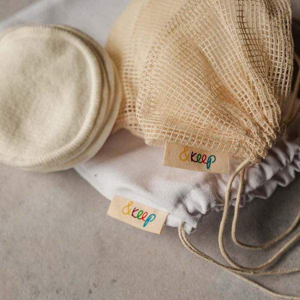 &Keep - 10 Reusable Soft Bamboo & Cotton Make-Up Pads