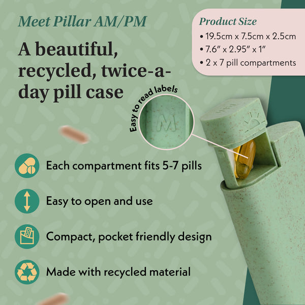 Pillar AM/PM - Twice a Day - 7-Day Pill Organiser
