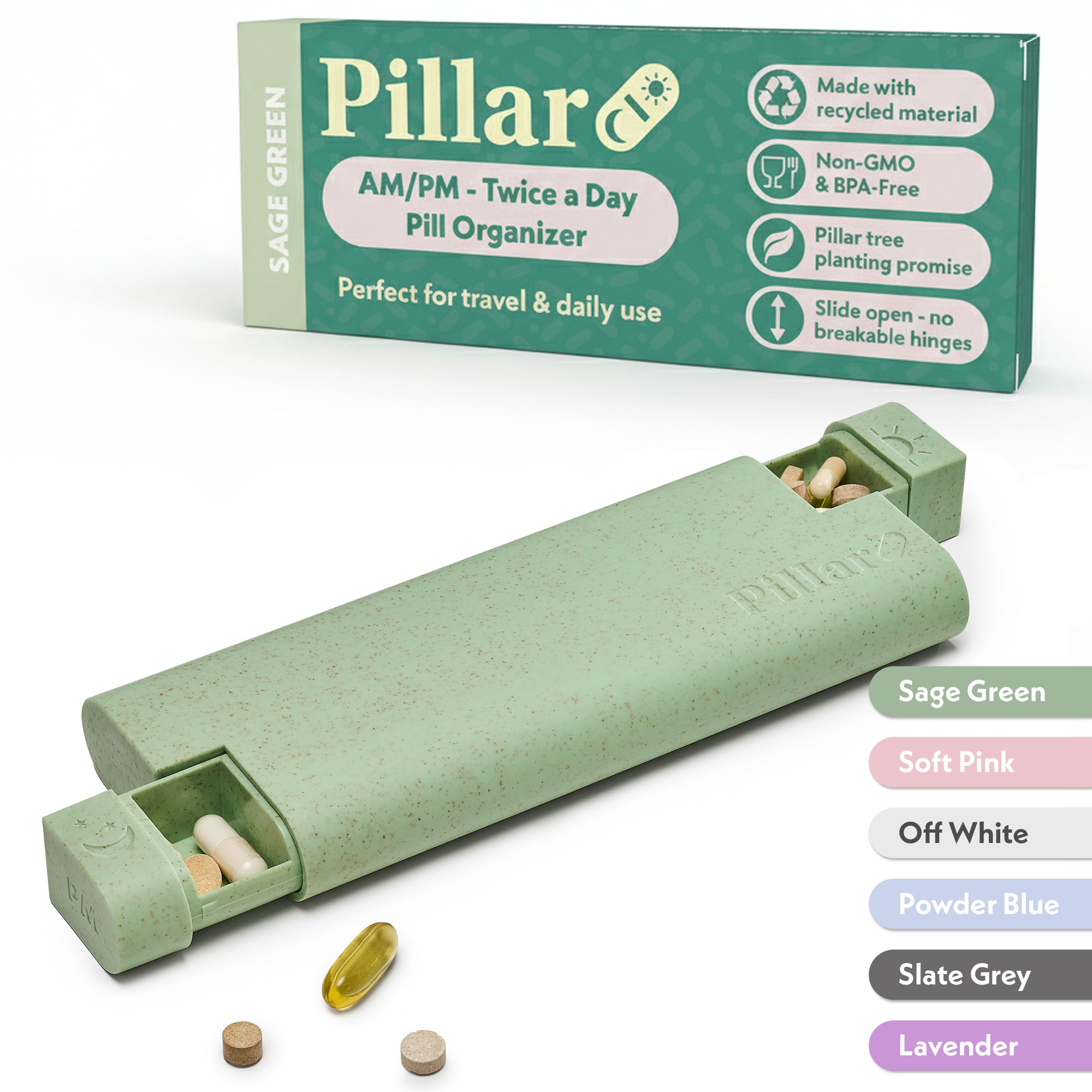 Pillar AM PM Twice Day 7 Day Pill Organiser