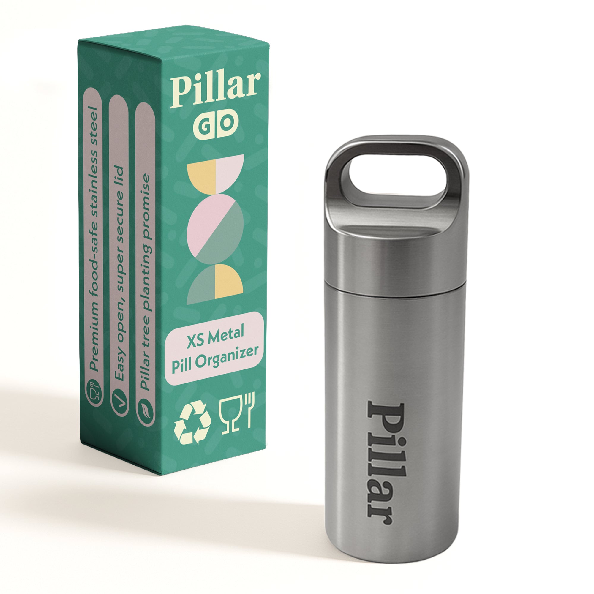 Pillar Go Small Metal Pill Organiser