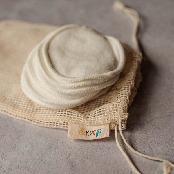 &Keep - 10 Reusable Soft Bamboo & Cotton Make-Up Pads